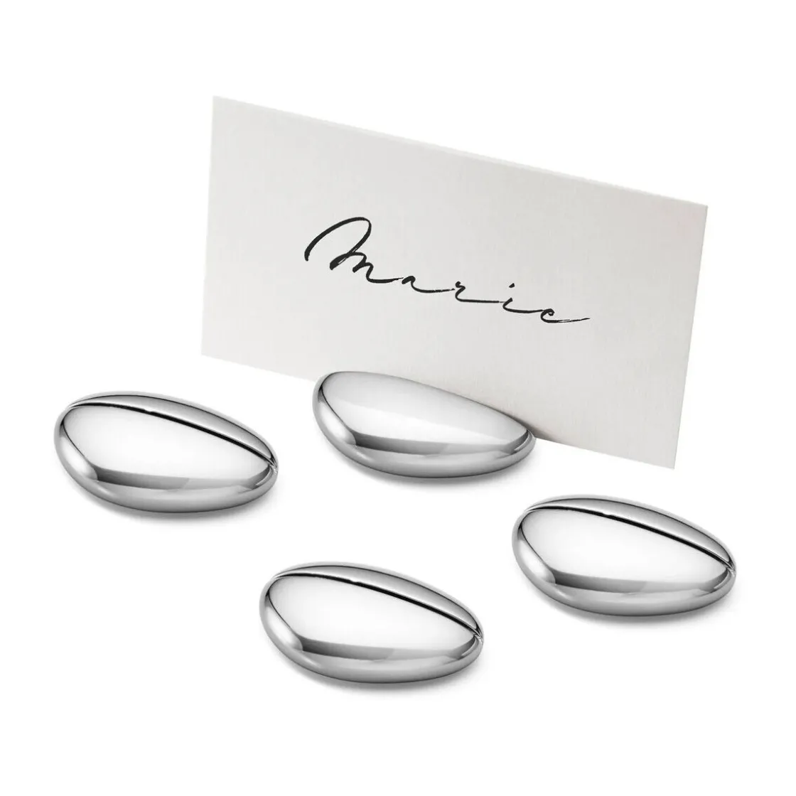 Georg Jensen Tischkartenhalter 4er-Set Sky silber