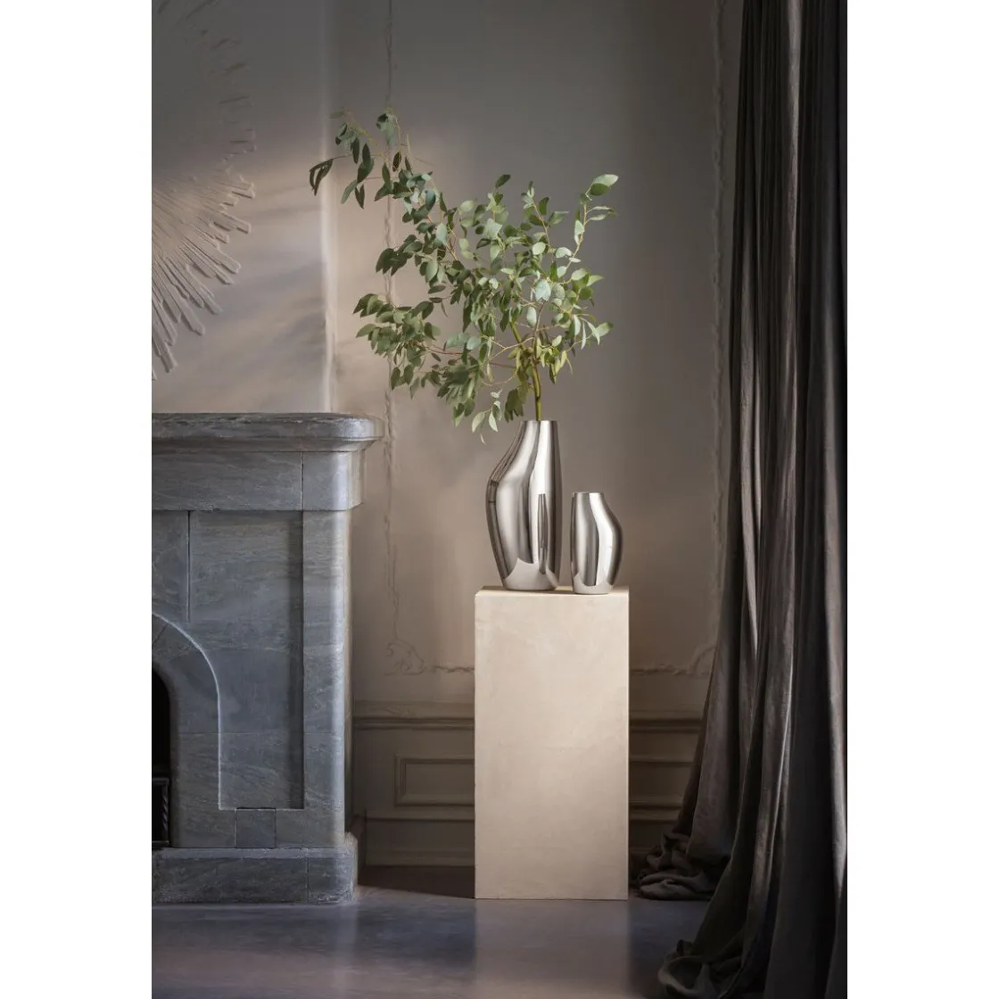 Weihnachten|Tischdeko Weihnachten<Georg Jensen Vase 27 cm Sky edelstahl