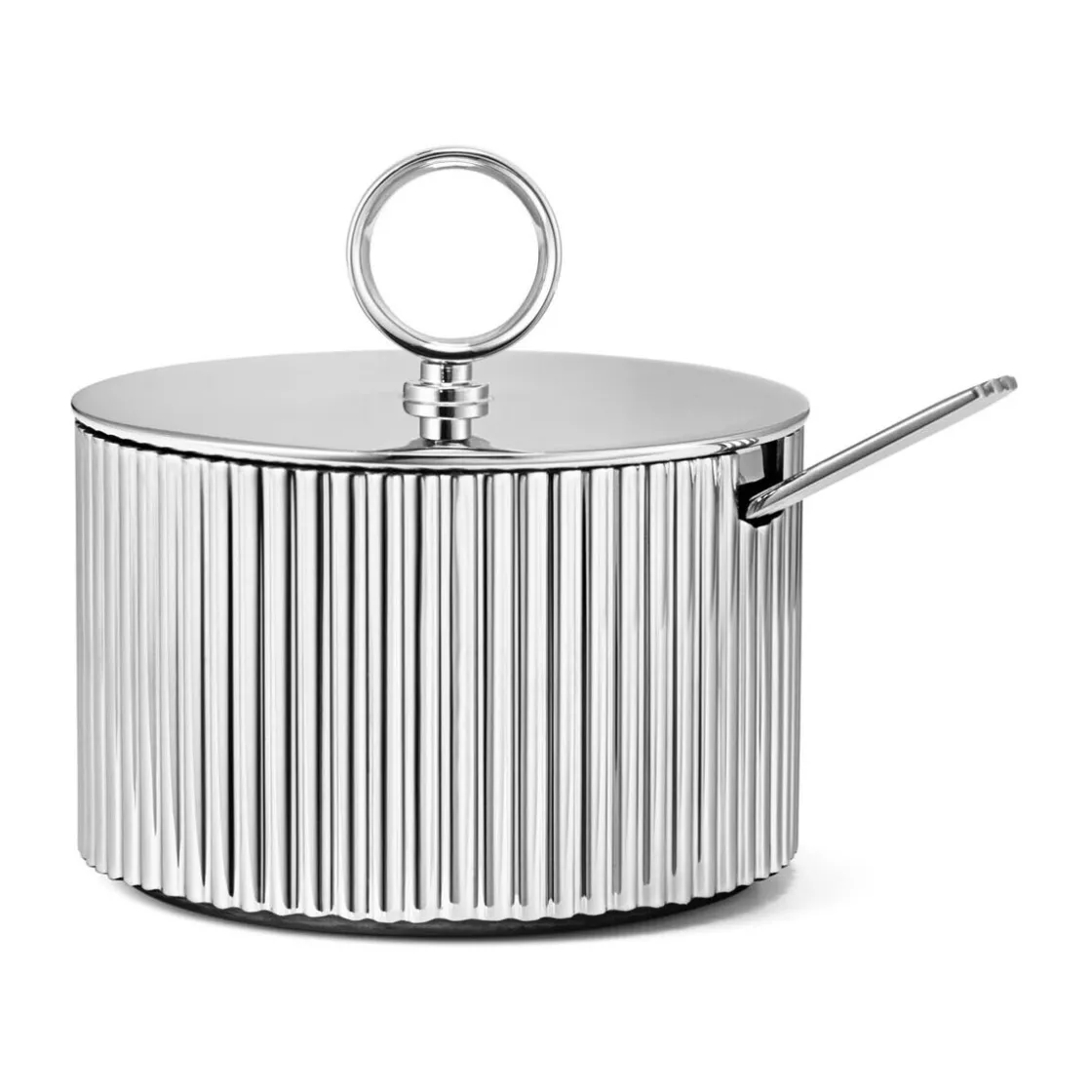 Georg Jensen Zuckerdose mit Löffel 5 cm Bernadotte edelstahl