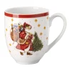 Becher|Weihnachtsgeschirr<Hutschenreuther Henkelbecher 0,4 l Happy Wintertime Red