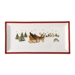 Servierplatten|Weihnachten<Hutschenreuther Platte 36x18 cm Happy Wintertime Red