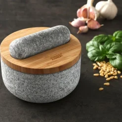 Thailändische Küche<Joseph Joseph Mörser granit mit Bambusdeckel Dash