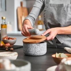 Joseph Joseph Mörser granit mit Bambusdeckel Dash