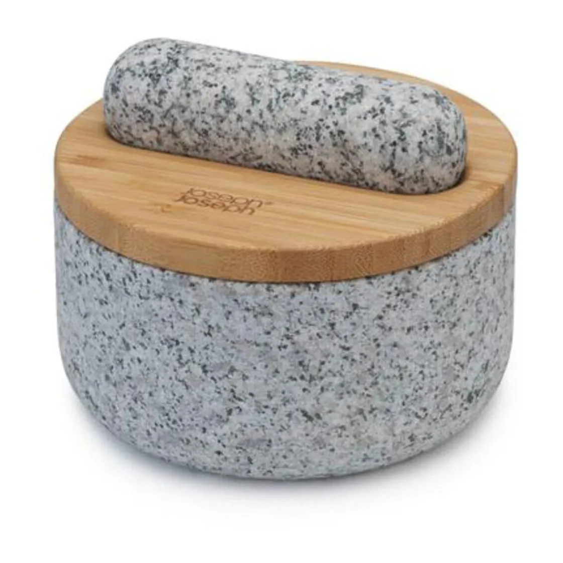 Messer & Co. Entdecken|Kräuter & Gewürze<Joseph Joseph Mörser granit mit Bambusdeckel Dash