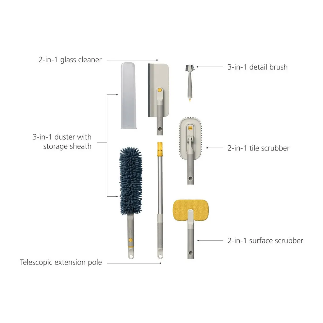 Joseph Joseph Reinigungsset 6-tlg. CleanTech stone