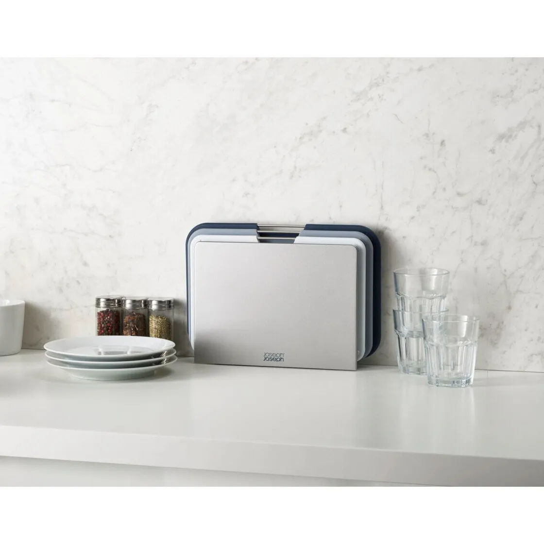 Joseph Joseph Schneidebrett-Set 4-tlg. Nest grau