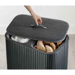 Neuheiten<Joseph Joseph Wäschetrennkorb 90,0 l Tota Twin Luxe schwarz