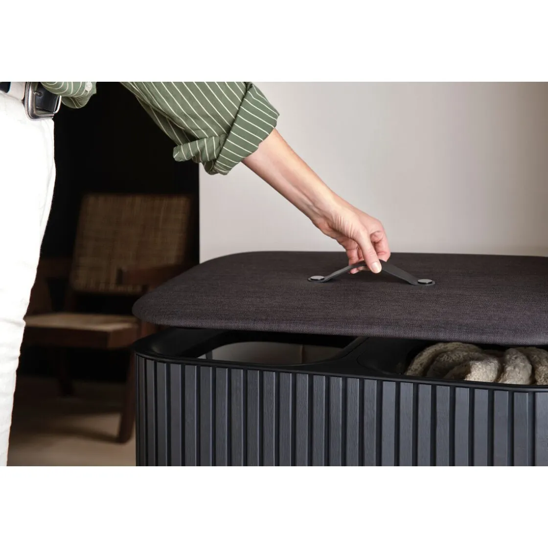 Neuheiten<Joseph Joseph Wäschetrennkorb 90,0 l Tota Twin Luxe schwarz