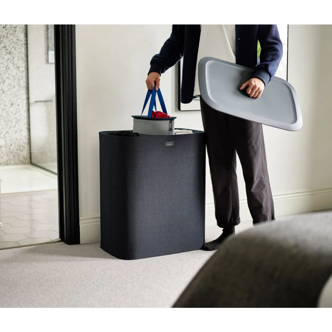 Joseph Joseph Wäschetrennkorb 90,0 l Tota Trio schwarz