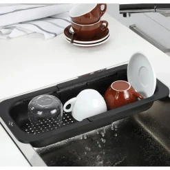 Küchenprofi Ausziehbares Spülbeckensieb 34x20x7 cm schwarz