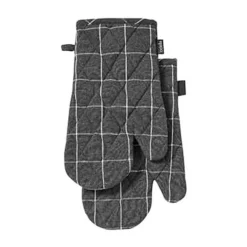 Brotbacken|Weihnachten<Ladelle Ofenhandschuh 2er-Set Eco Check anthrazit