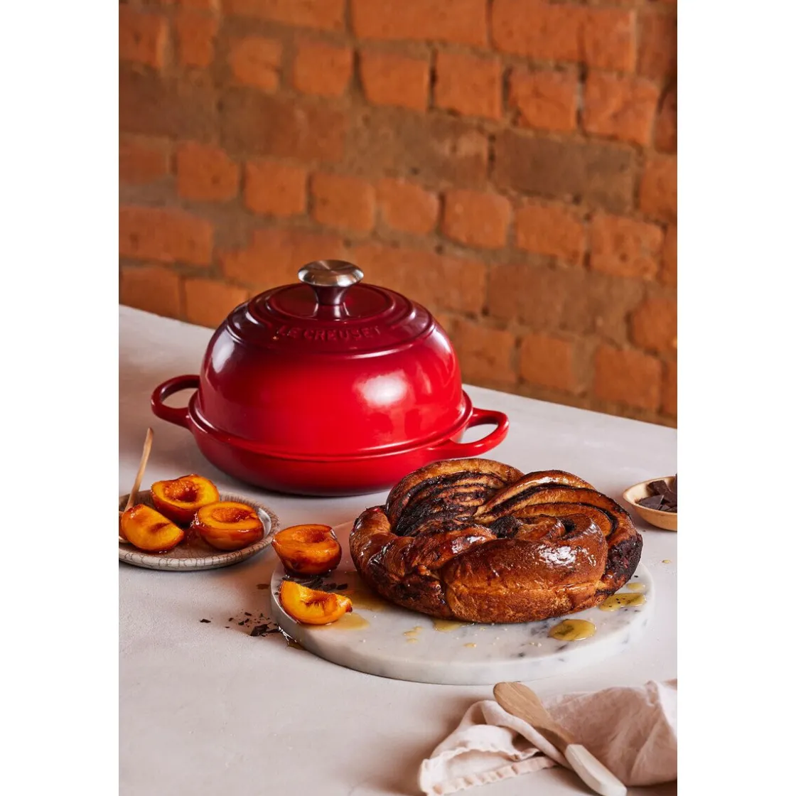 Le Creuset Brot Bräter 24 cm Signature kirschrot