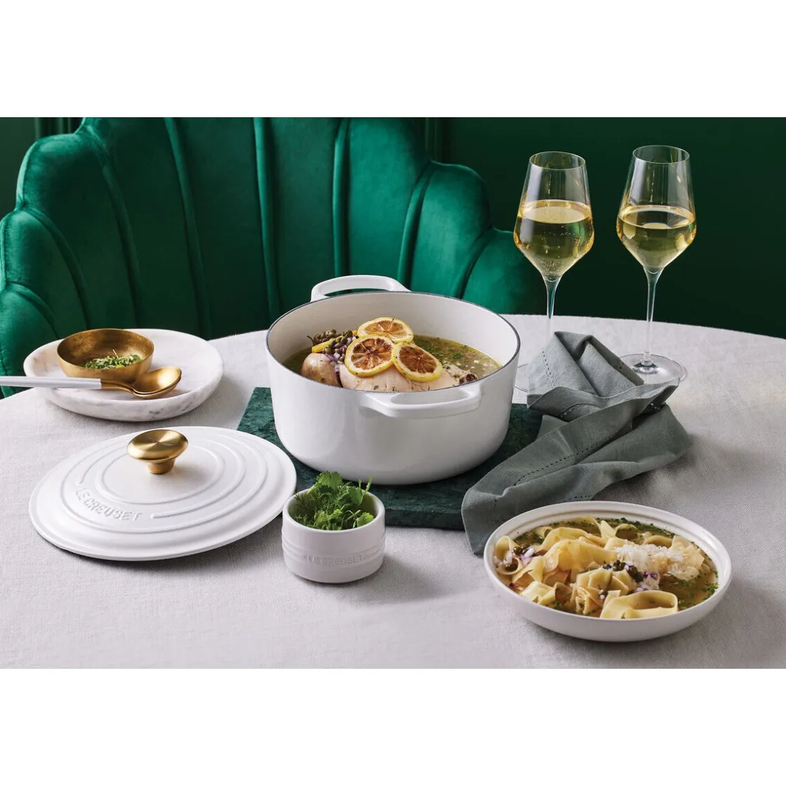 Le Creuset Bräter mit Deckel 24 cm Signature White