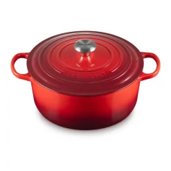 Bräter<Le Creuset Bräter mit Deckel 28 cm Signature kirschrot
