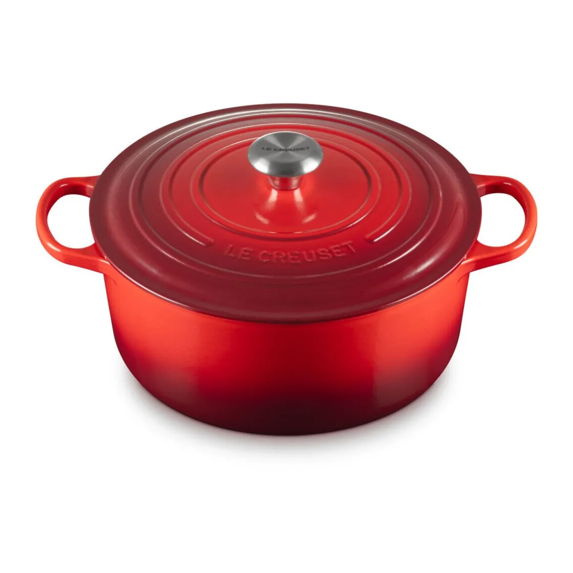 Le Creuset Bräter mit Deckel 28 cm Signature kirschrot