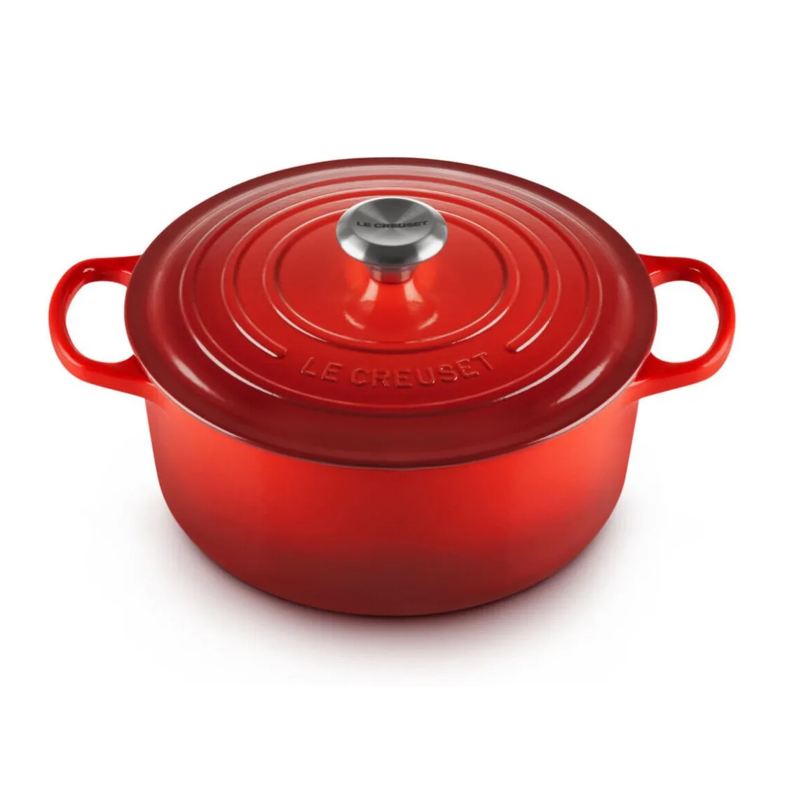 Bräter<Le Creuset Bräter mit Deckel 26 cm Signature kirschrot