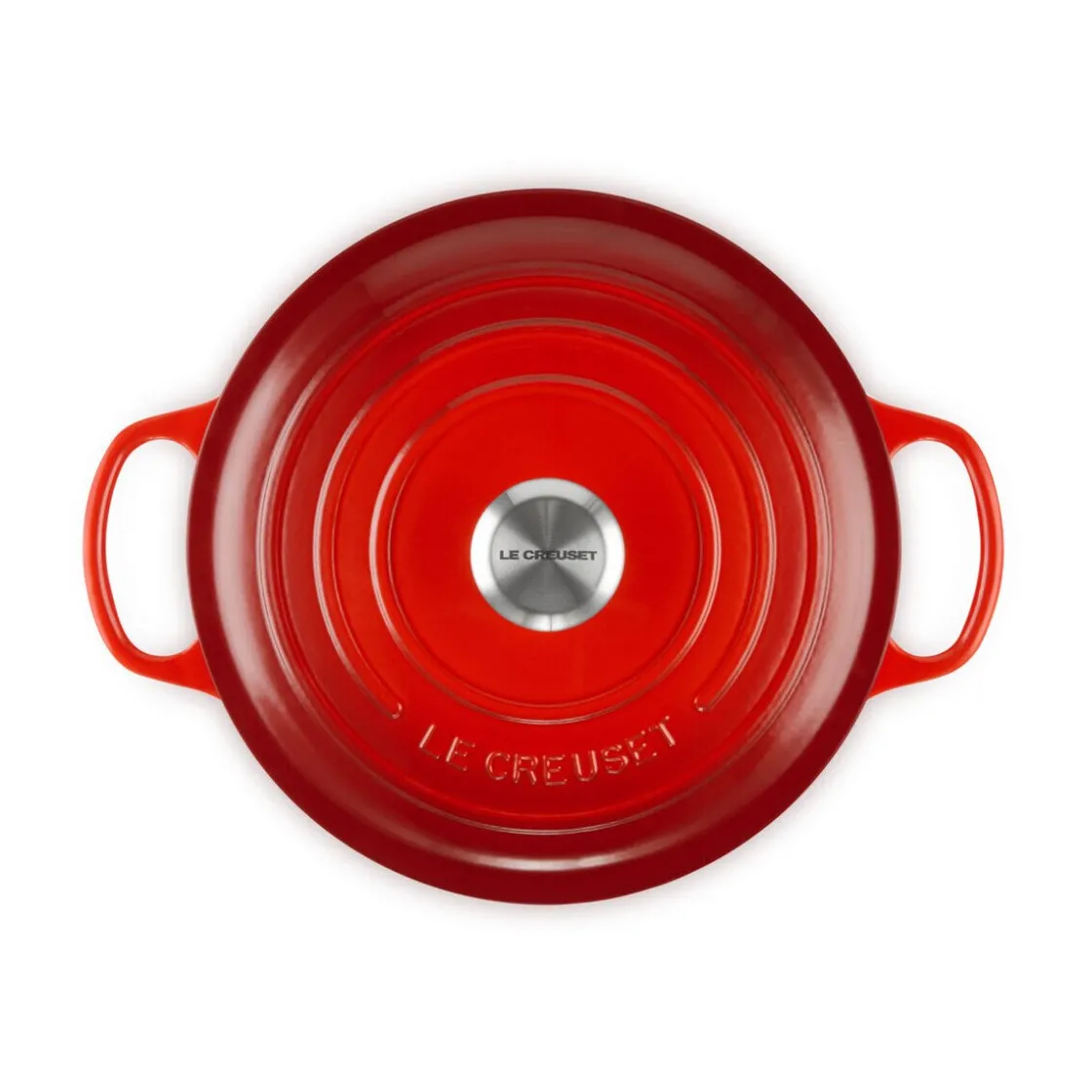 Bräter<Le Creuset Bräter mit Deckel 26 cm Signature kirschrot