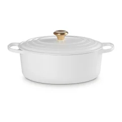 Winterküche<Le Creuset Bräter mit Deckel 31 cm Signature White