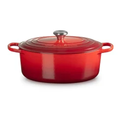 Kochwelt Entdecken<Le Creuset Bräter mit Deckel 31 cm Signature Kirschrot