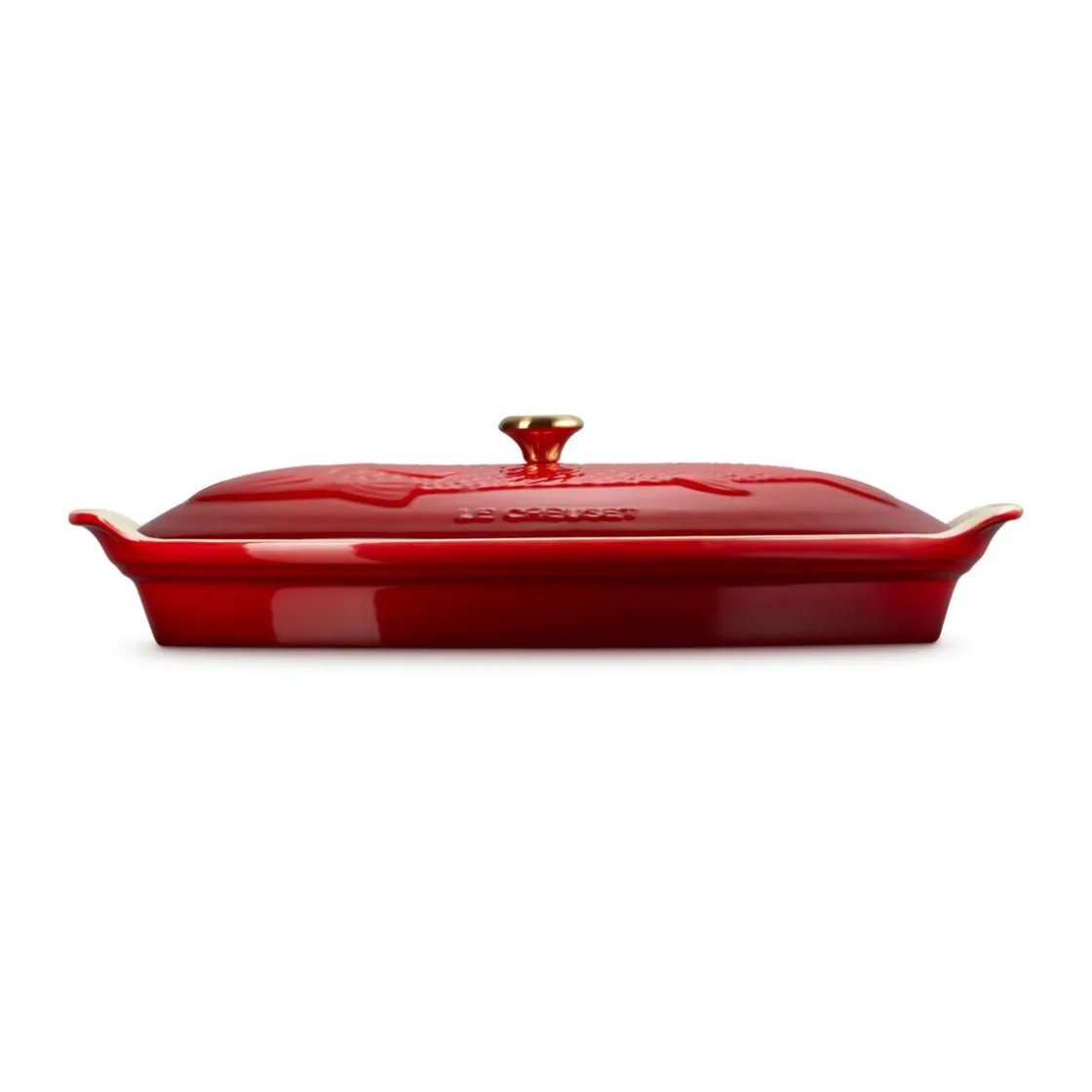 Le Creuset Fischbackform mit Deckel 34 cm Tradition Kirschrot