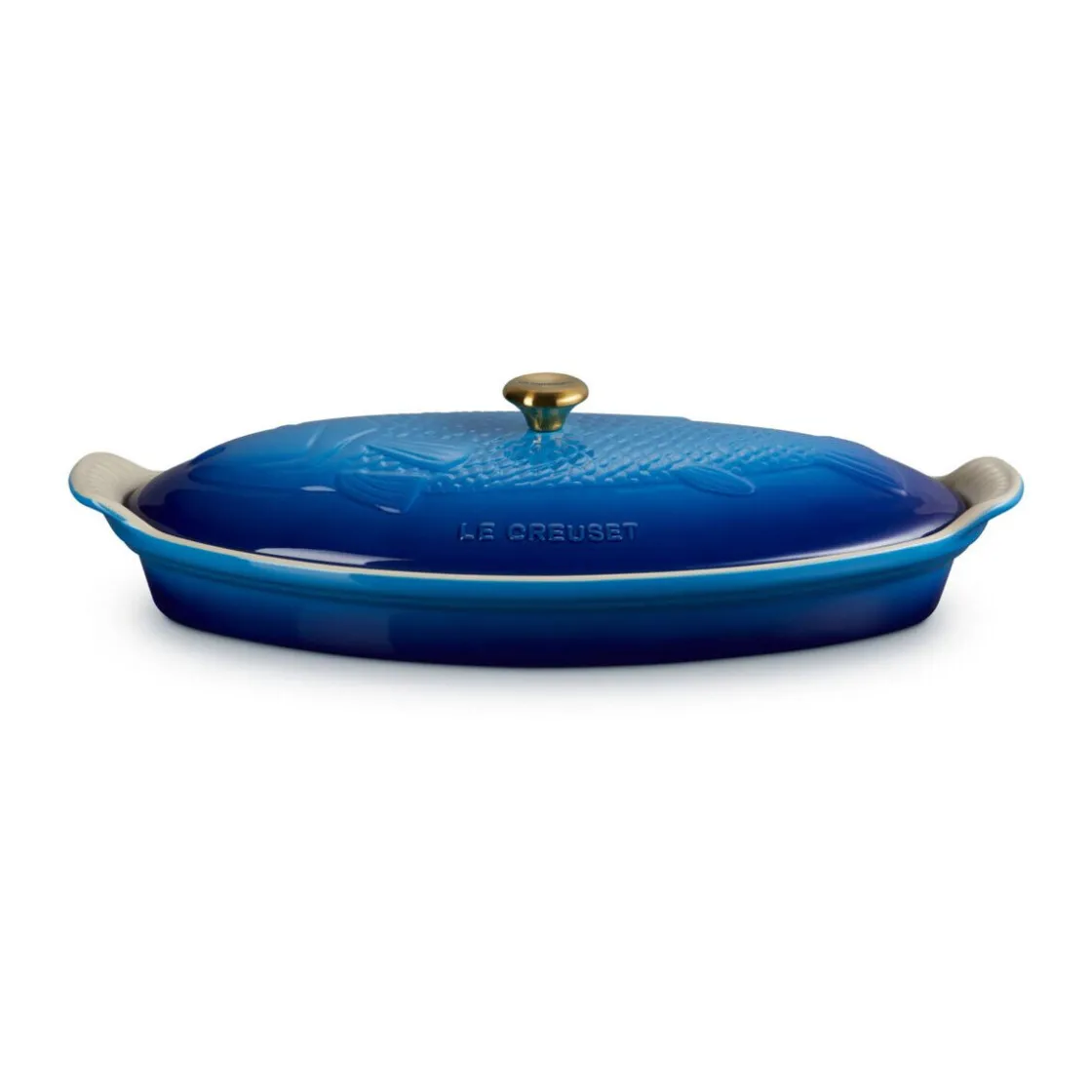 Le Creuset Fischbackform mit Deckel 34 cm Tradition Azure