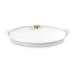 Le Creuset Fischbackform mit Deckel 34 cm Tradition White