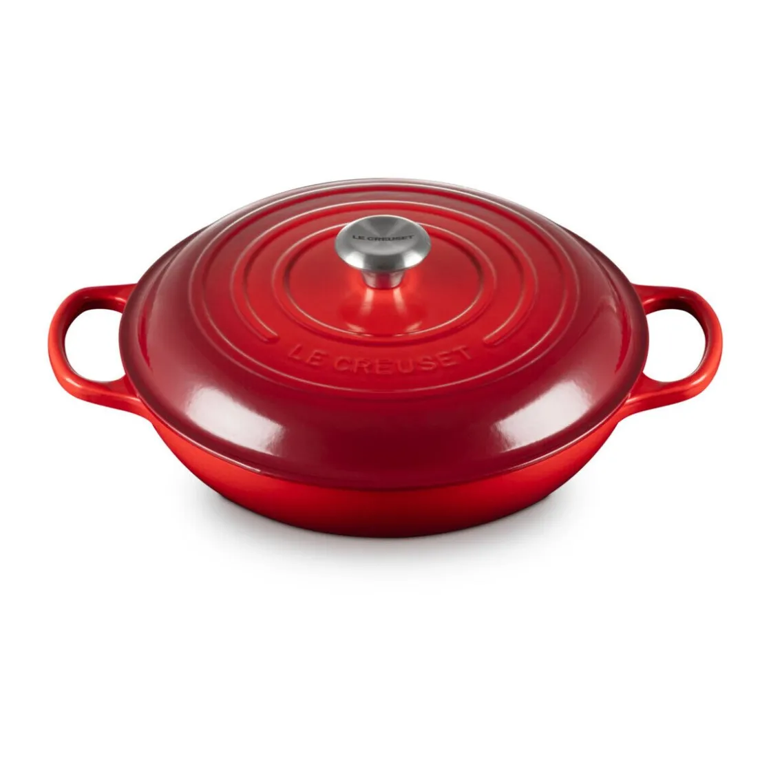 Le Creuset Gourmet Profi-Topf mit Deckel 30 cm Signature Kirschrot