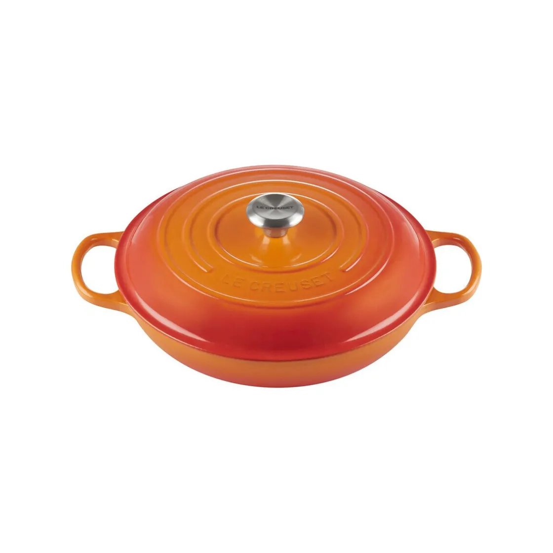 Le Creuset Gourmet-Profitopf mit Deckel 30 cm Signature Ofenrot