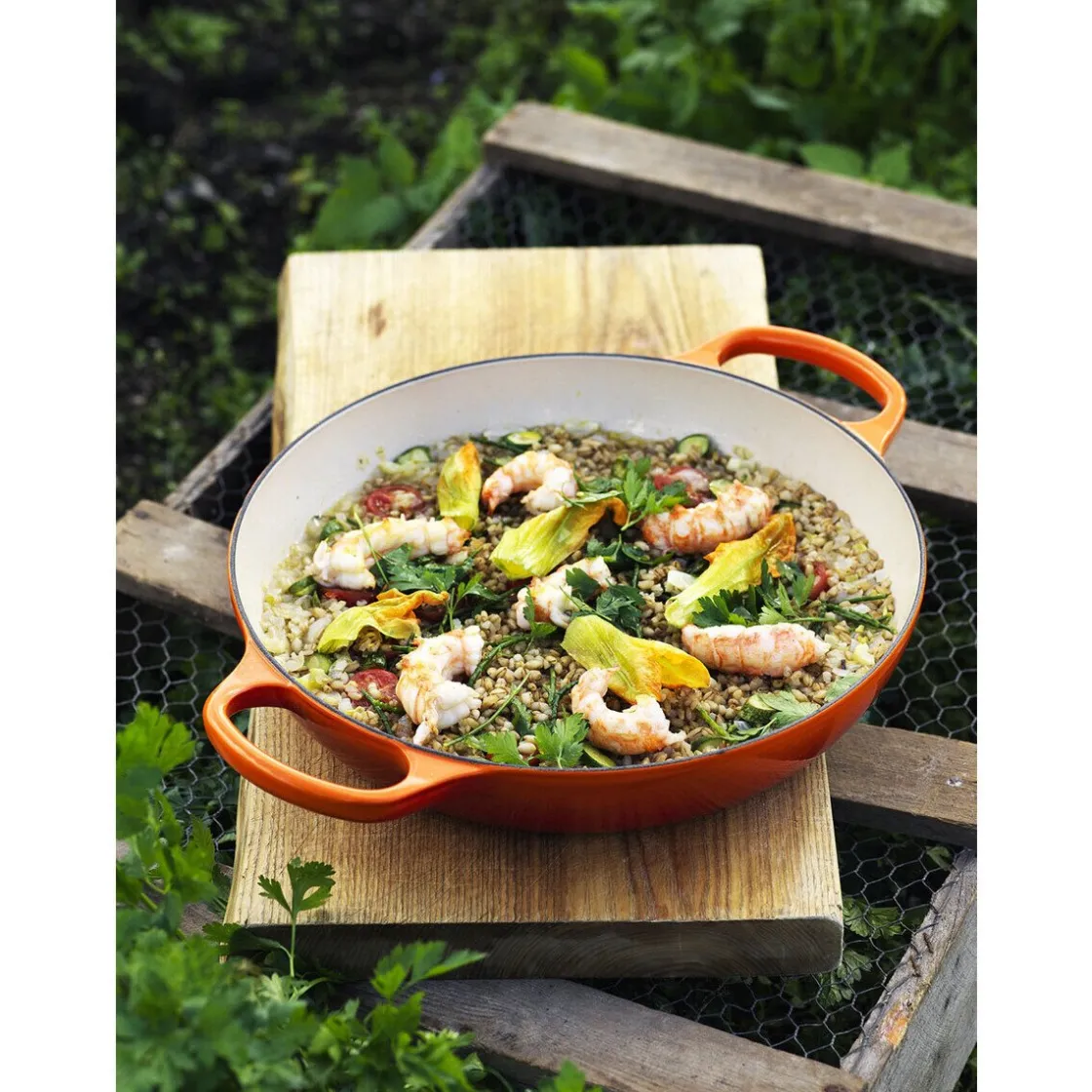 Le Creuset Gourmet-Profitopf mit Deckel 30 cm Signature Ofenrot