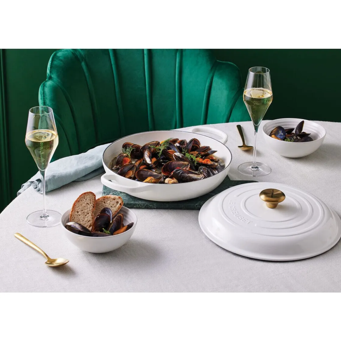 Kochwelt Entdecken<Le Creuset Gourmet-Profitopf mit Deckel 30 cm Signature White