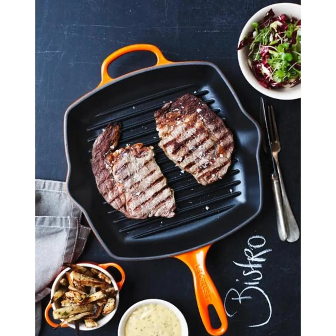 Le Creuset Grillpfanne 26 cm Signature ofenrot