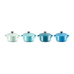 Le Creuset Mini Cocottes 4er-Set Metallics Blau-Grün