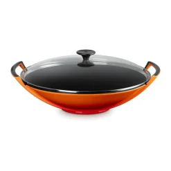 Le Creuset Wok mit Glasdeckel 36 cm Ofenrot