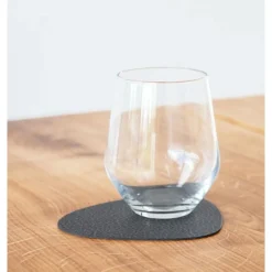 Untersetzer<LINDDNA Glasuntersetzer 11x13 cm Curve Hippo black-anthracite