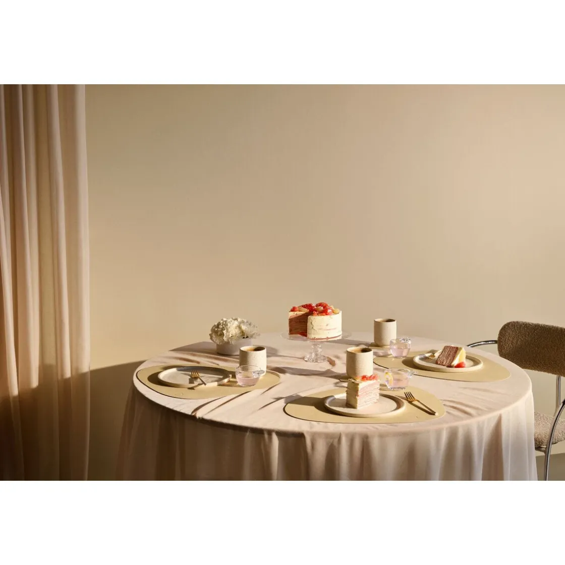 Tischwäsche<LINDDNA Tischset L 37x44 cm Curve Nupo lemon sorbet