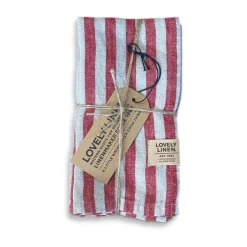 Lovely Linen Servietten 45x45 cm Misty Edge Real Red