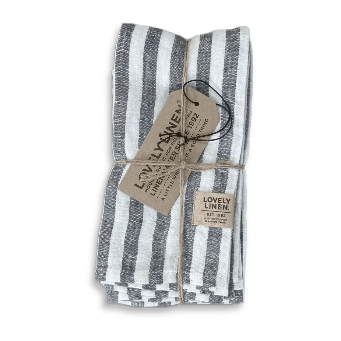 Tischwäsche<Lovely Linen Servietten 45x45 cm Misty Edge Real Dark Grey