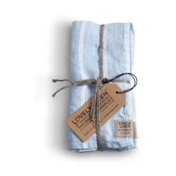 Lovely Linen Servietten 45x45 cm Misty Stripe Sky