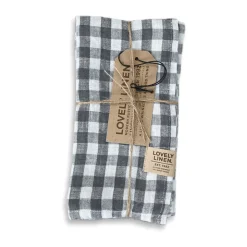 Lovely Linen Servietten 45x45 cm Misty Square Off-White/Graphite
