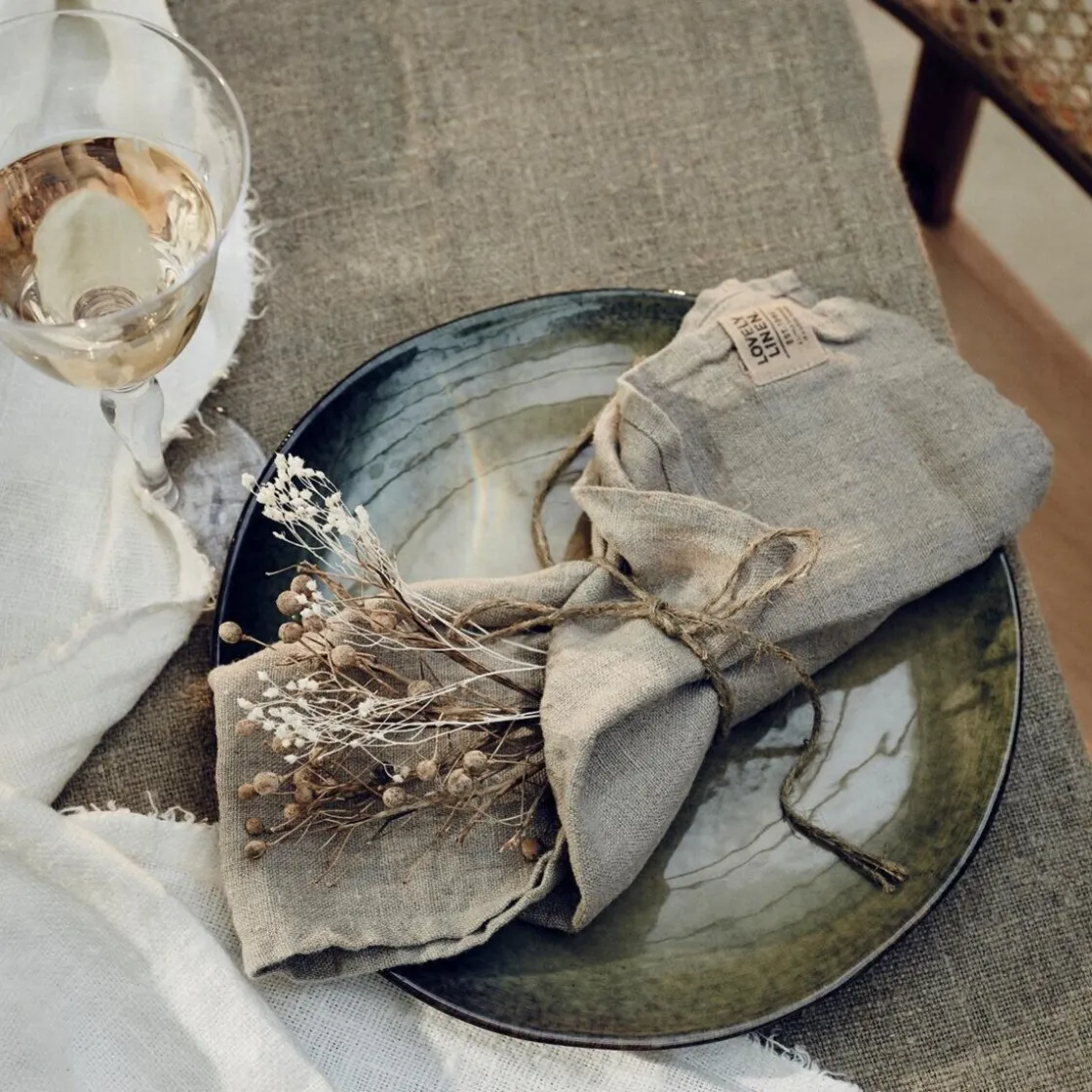 Lovely Linen Servietten 45x45 cm Lovely Natural Beige