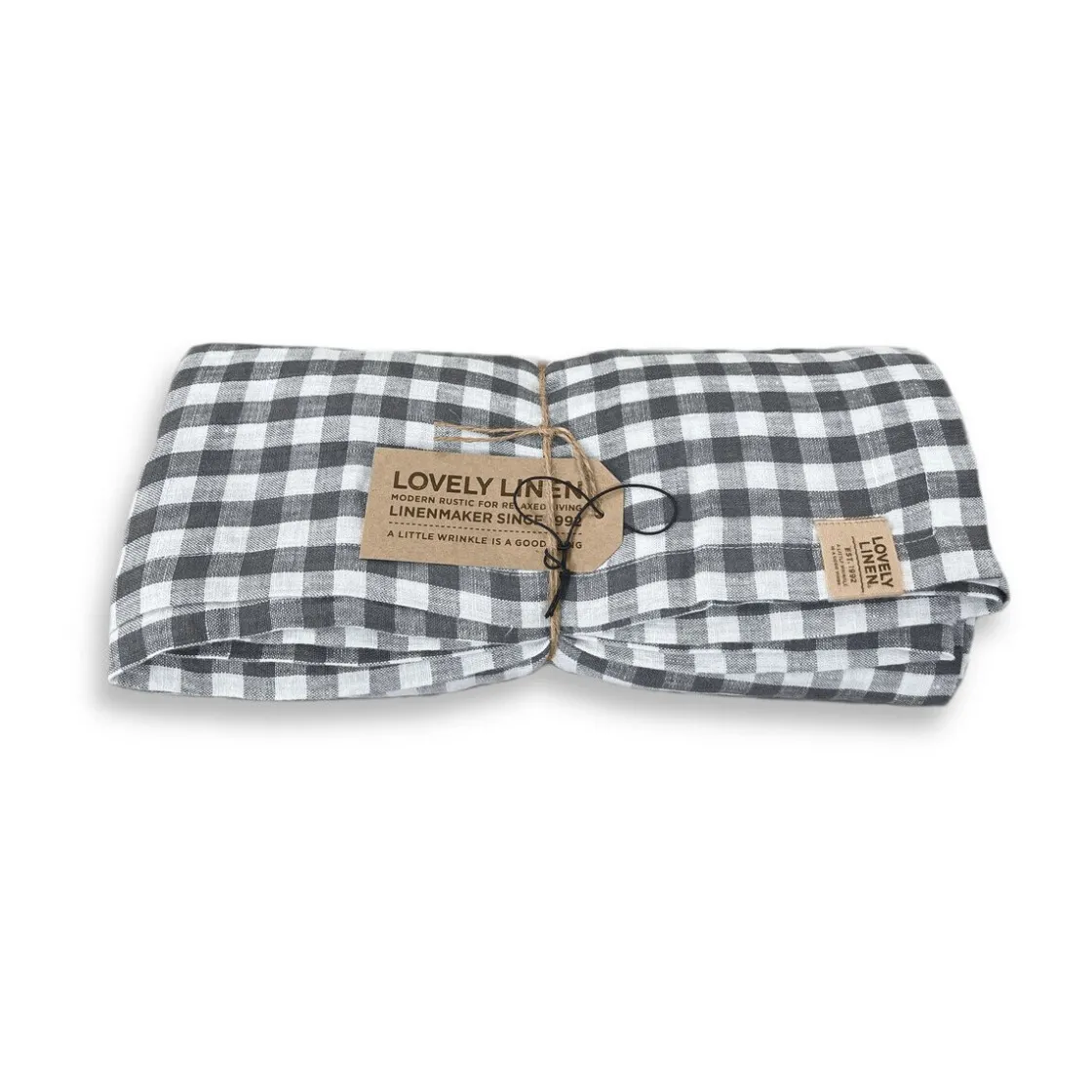 Tischwäsche<Lovely Linen Tischdecke 145x300 cm Misty Square Off-White/Graphite