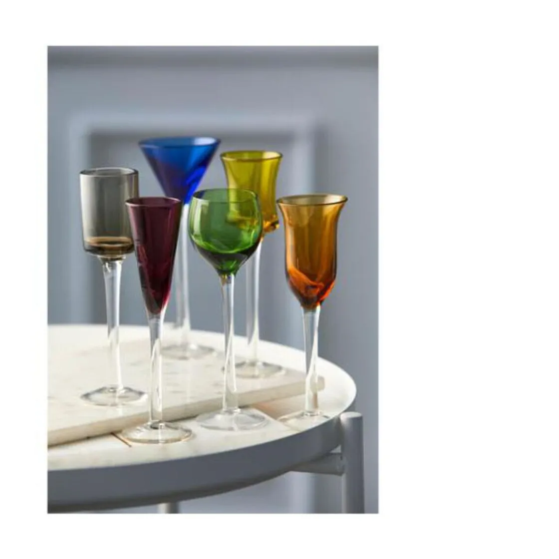Halloween<Lyngby Glas Schnapsglas 6er-Set Farben/Formen sortiert