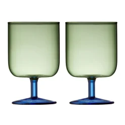 Lyngby Glas Weinglas 2er-Set Torino grün/blau