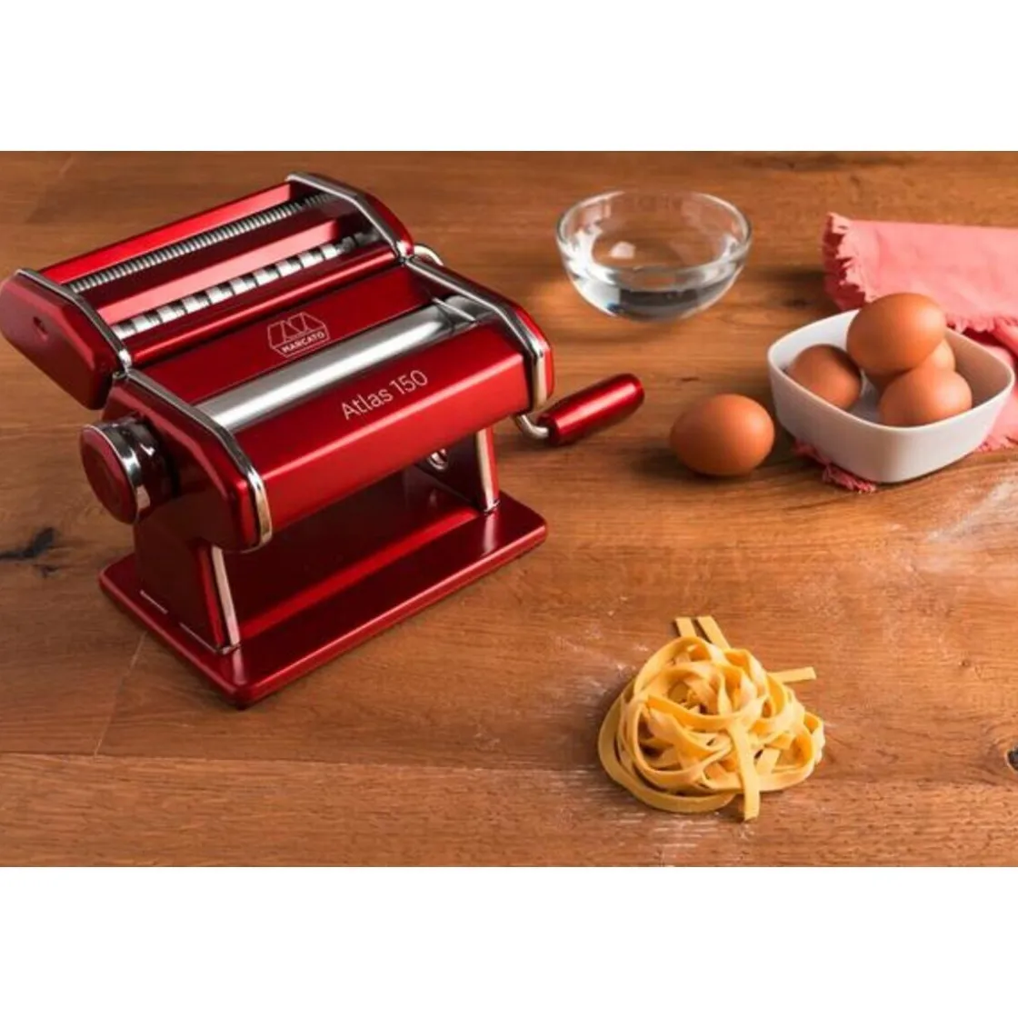 Italienische Genüsse<Marcato Nudelmaschine Atlas 150 21x20x16 cm Design rot