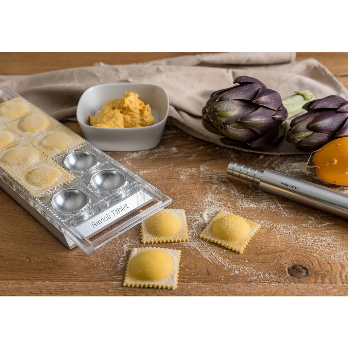 Marcato Ravioli Tablett 34x12 cm silber