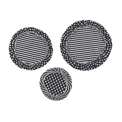 Brotkästen & Brotkörbe<Nuts Innovations AG Textildeckel 3er Set schwarz/weiß gestreift unbewachst