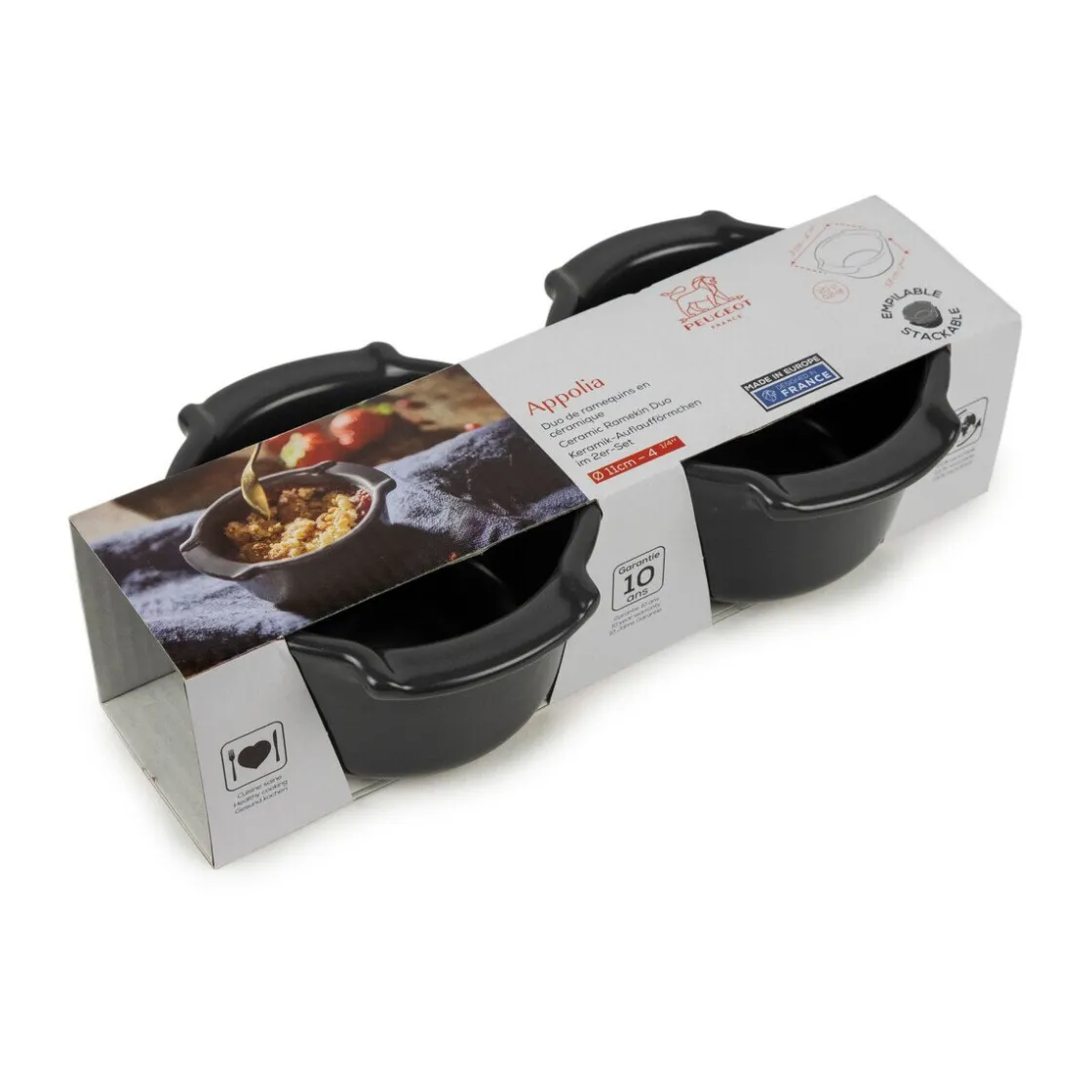 Peugeot Auflaufförmchen 2er-Set Appolia schiefergrau