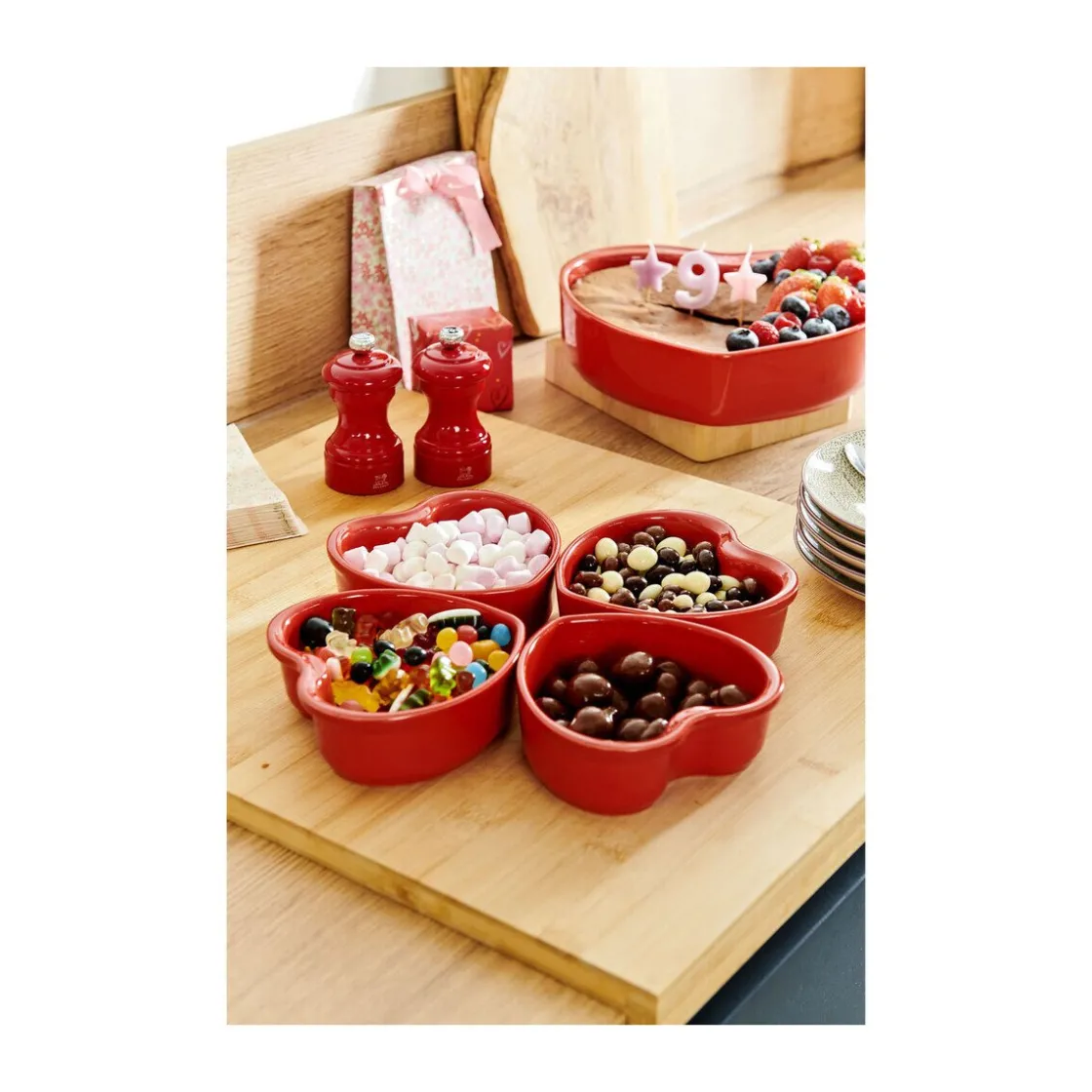 Peugeot Keramikform Herz 2er-Set For You rot