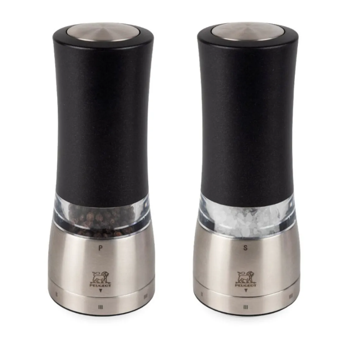 Peugeot Pfeffer- und Salzmühle 16 cm Daman Elektrisch Duo u‘Select schwarz