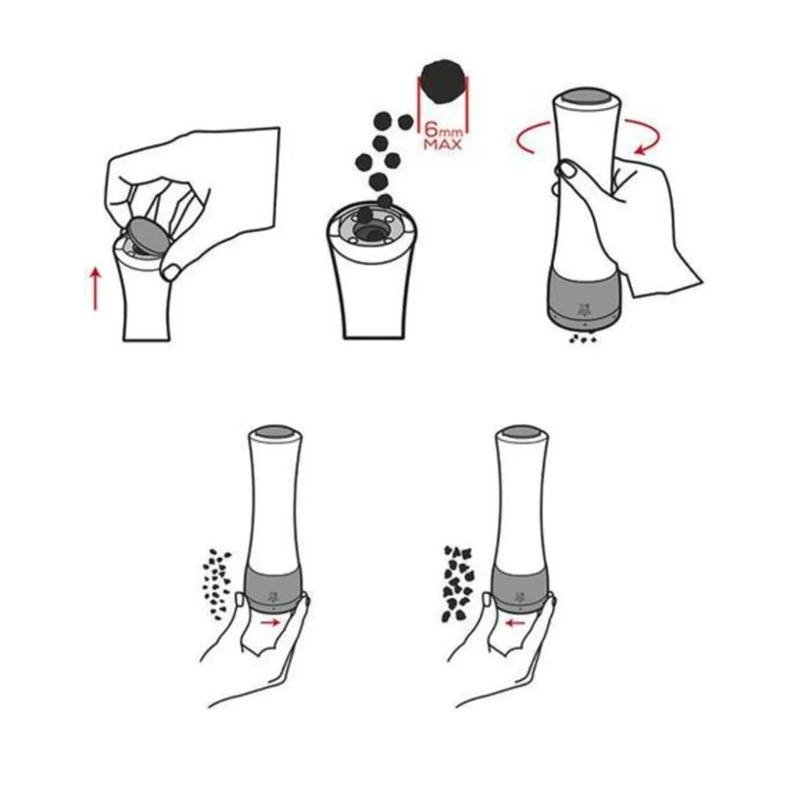 Peugeot Pfeffermühle 21 cm Daman u‘Select Edelstahl/Acryl